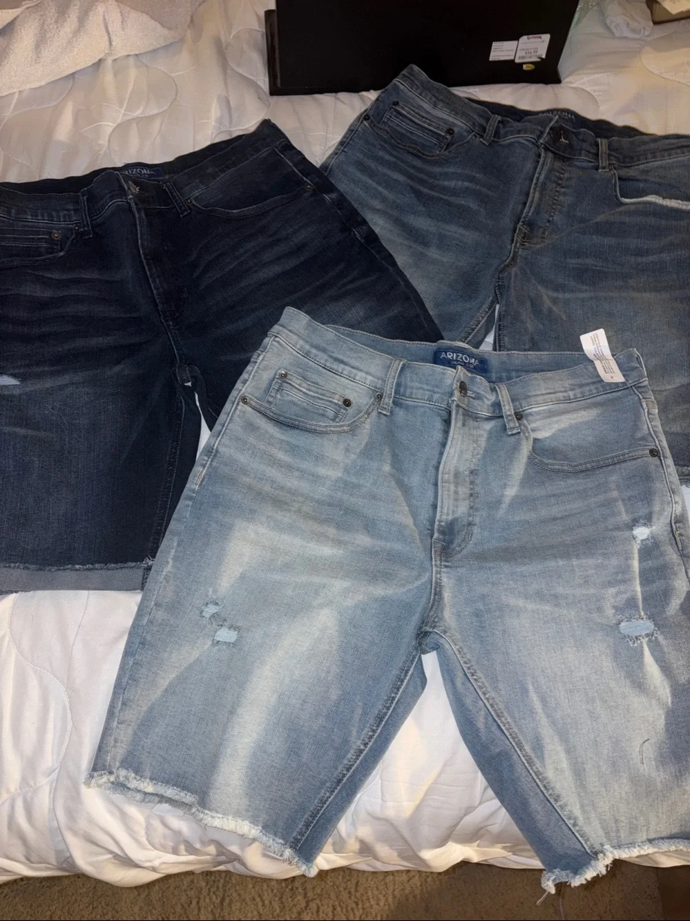 Arizona Jean Company Men's Denim Shorts Trio - Light, Medium, Dark Blue